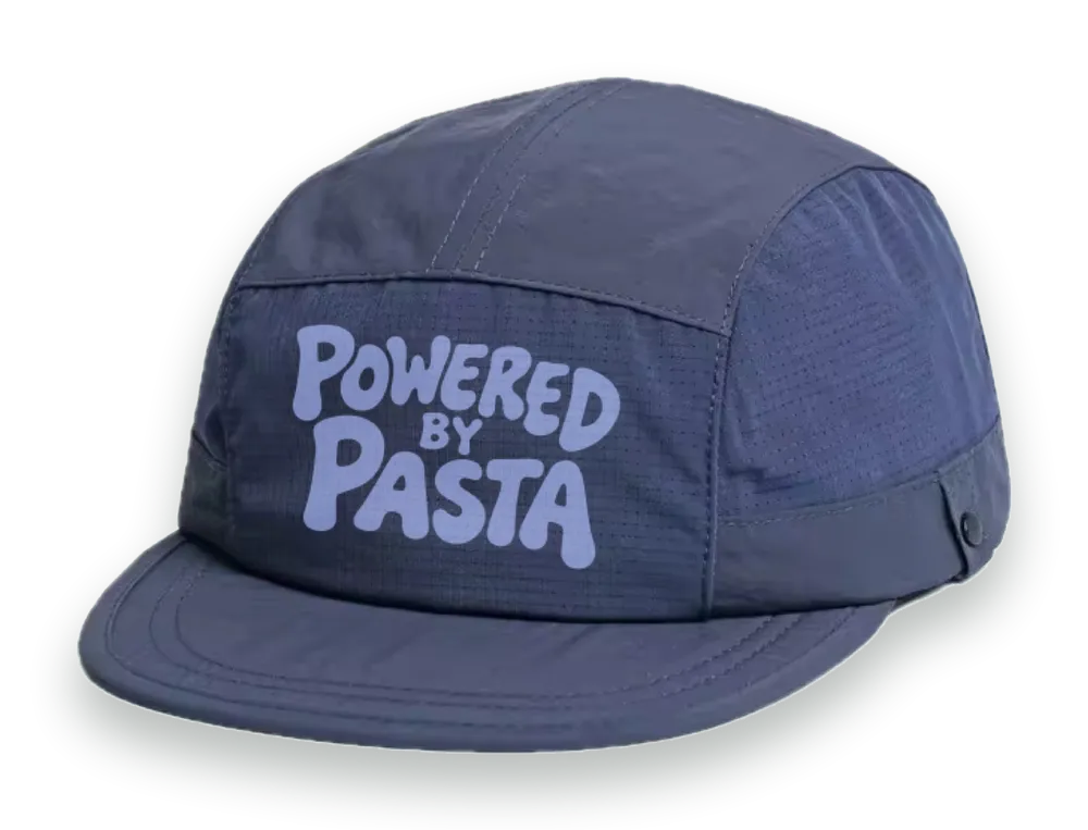Powered-by-Pasta-Cap in midnight blue